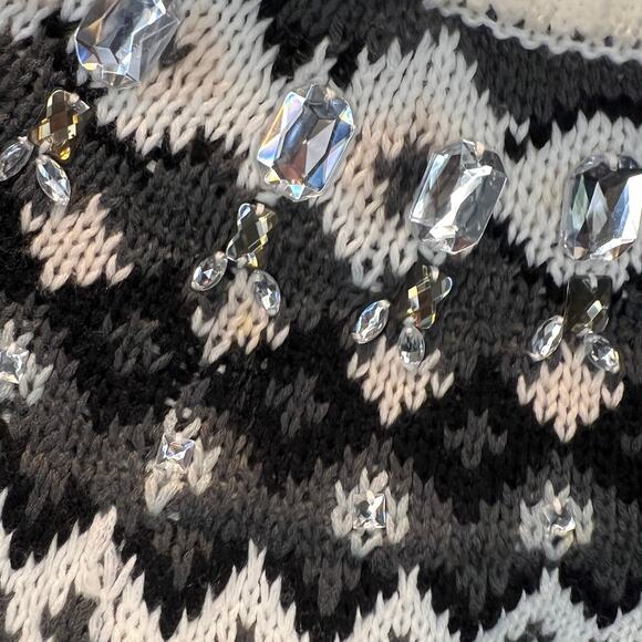 Cato Woman White Jeweled Rhinestone Fairisle Knit Sweater Plus Size 22/24W - Picture 7 of 9